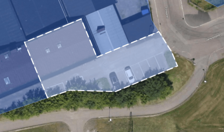 Översikt av tomten vid Generalsgatan 9